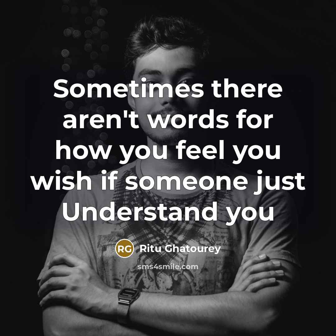 “Sometimes there aren't words for how you feel you wish…” quote by Ritu Ghatourey