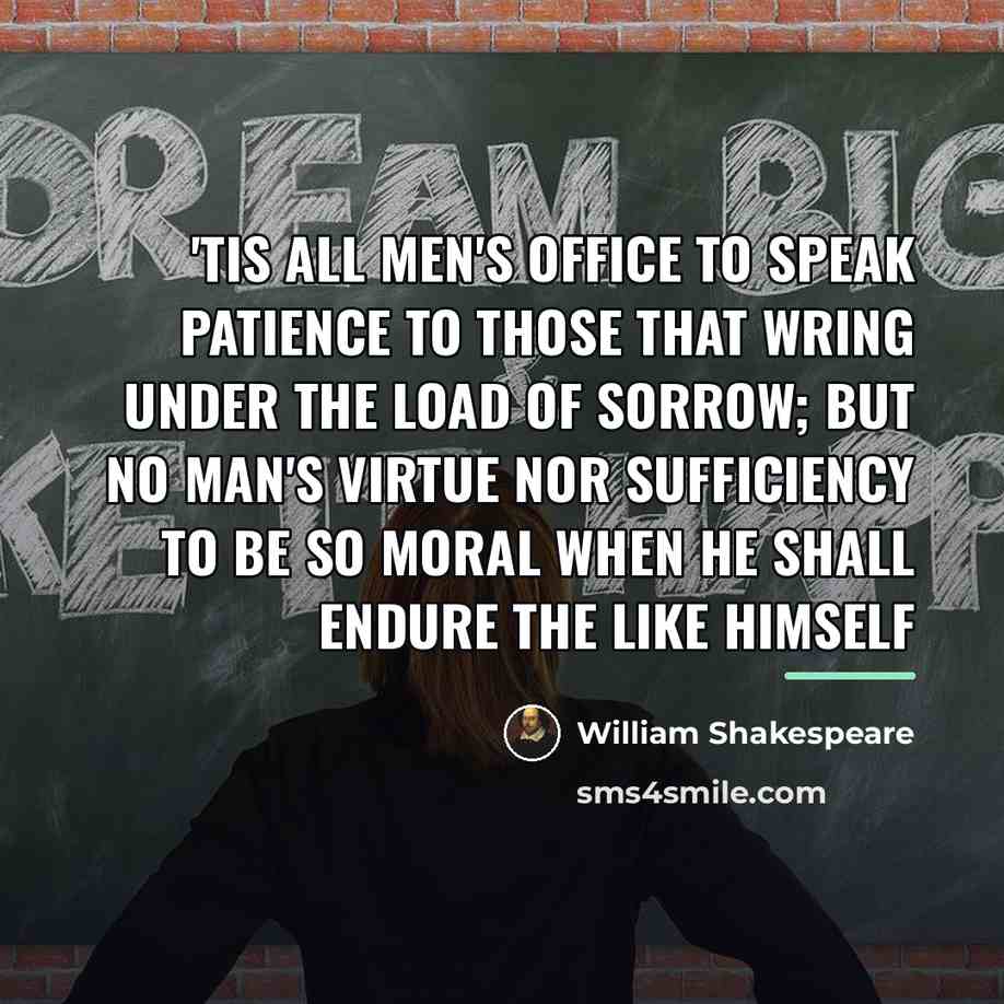 “'Tis all men's office to speak patience To those that…” quote by William Shakespeare