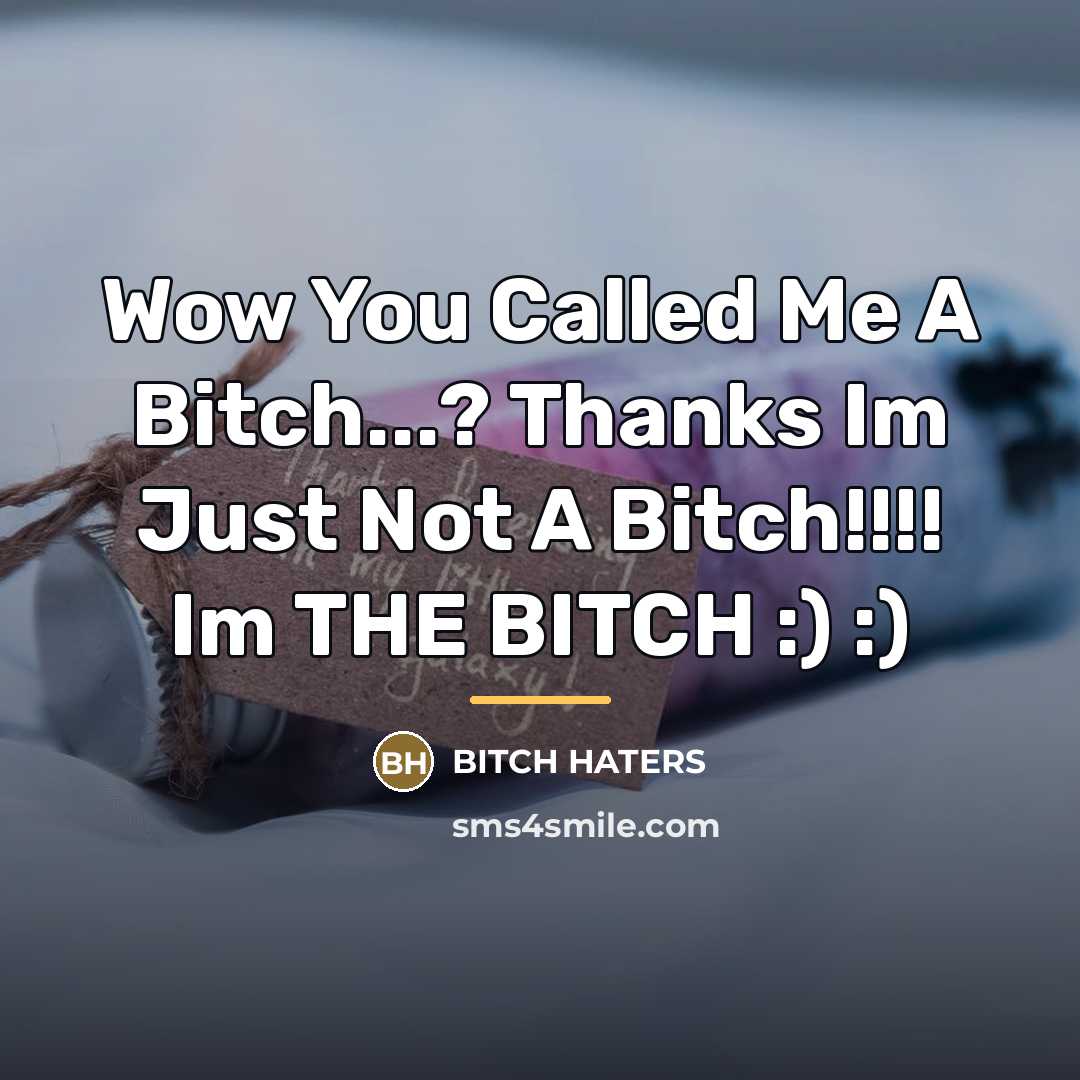 “Wow You Called Me A Bitch...? Thanks Im Just Not…” quote by Bitch Haters