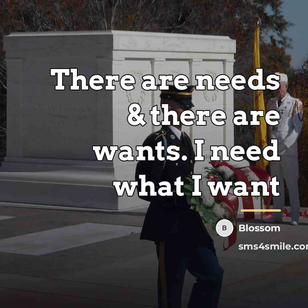 “There are needs & there are wants. I need what…” quote by Blossom