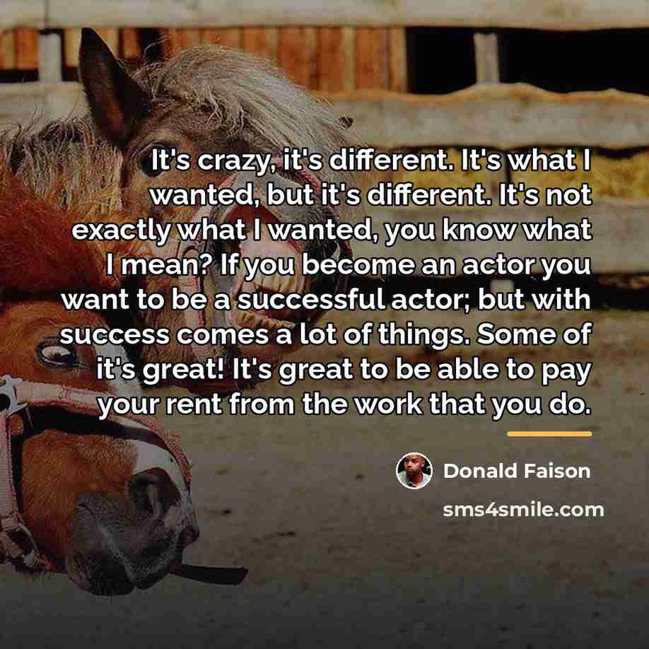 “It's crazy, it's different. It's what I wanted, but it's…” quote by Donald Faison