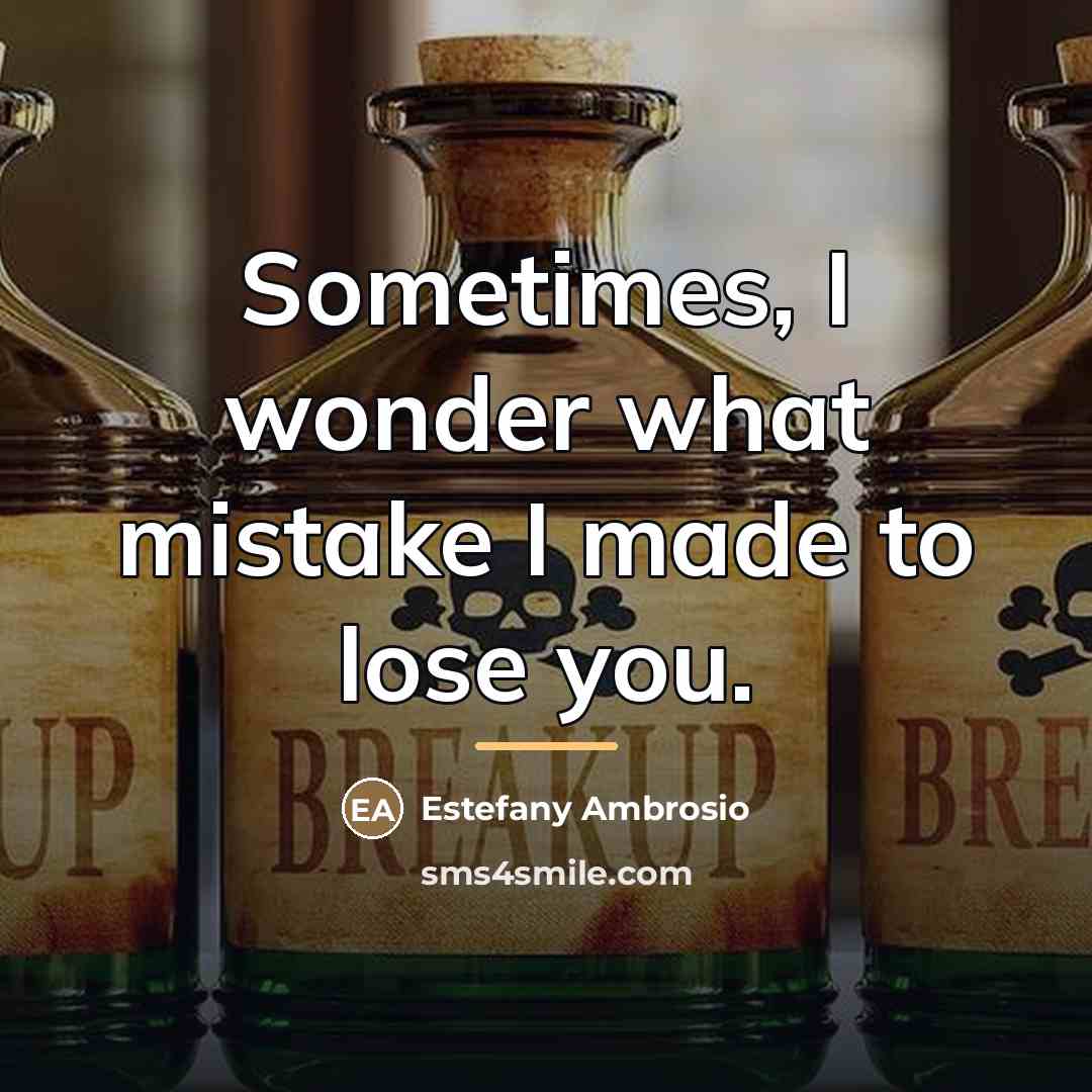 “Sometimes, I wonder what mistake I made to lose you.…” quote by Estefany Ambrosio