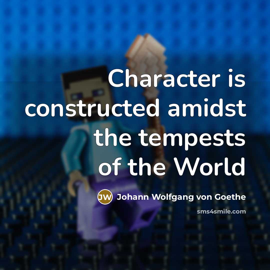 “Character is constructed amidst the tempests of the World…” quote by Johann Wolfgang von Goethe