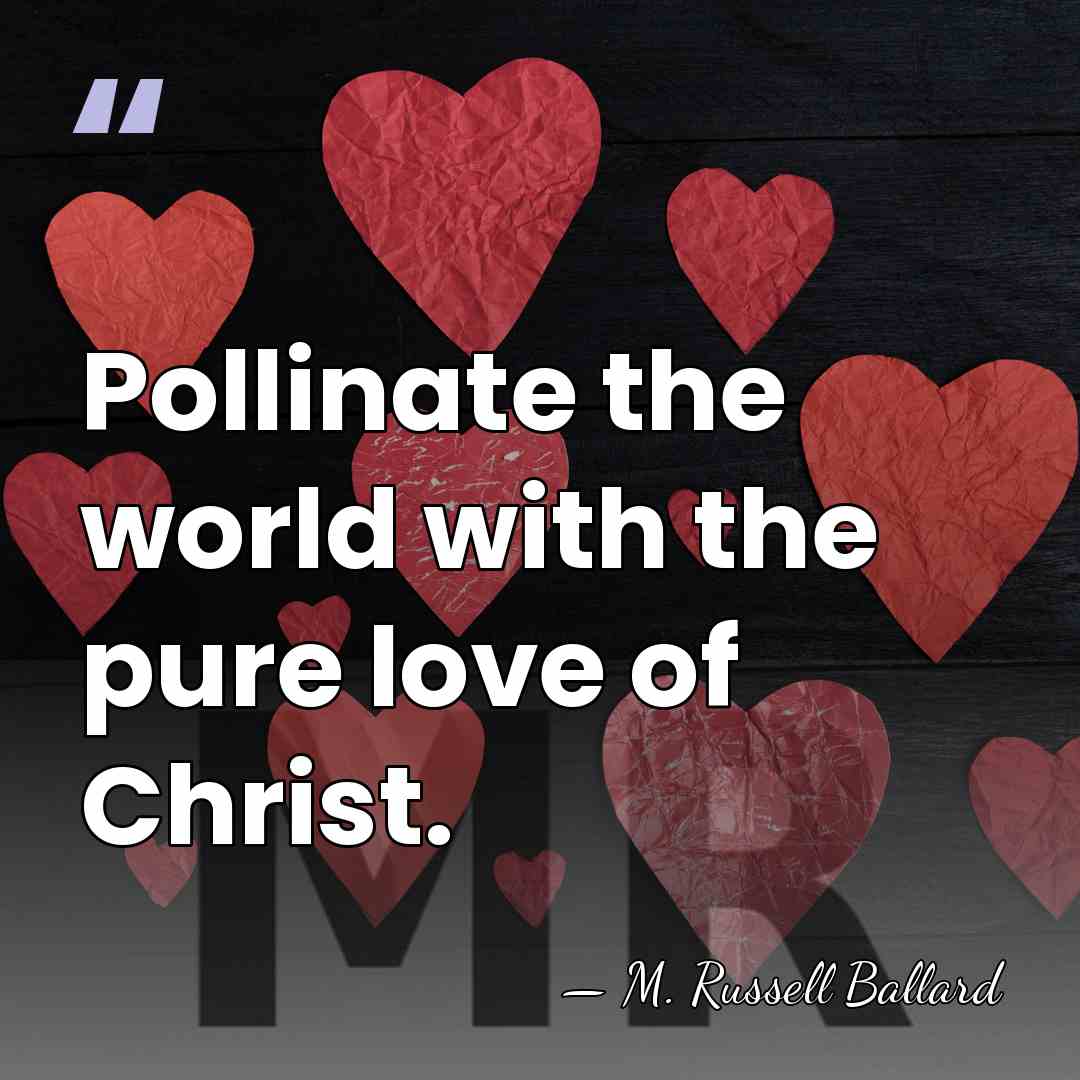 Pollinate the world with the pure love of Christ. - M. Russell Ballard