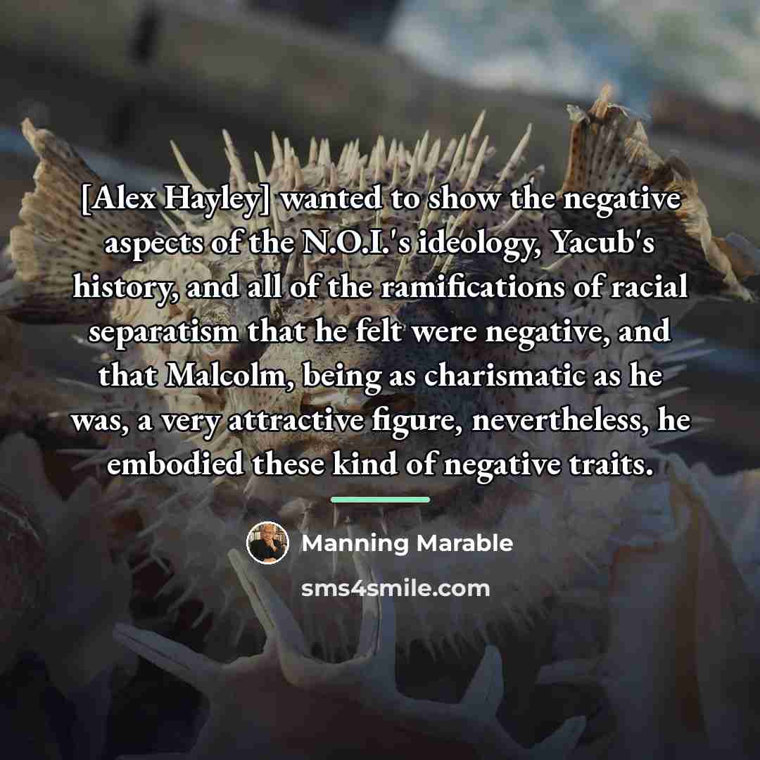 “[Alex Hayley] wanted to show the negative aspects of the…” quote by Manning Marable