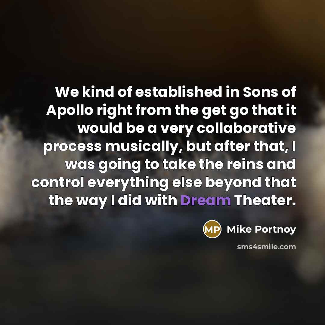 “We kind of established in Sons of Apollo right from…” quote by Mike Portnoy