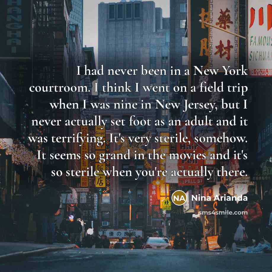 “I had never been in a New York courtroom. I…” quote by Nina Arianda