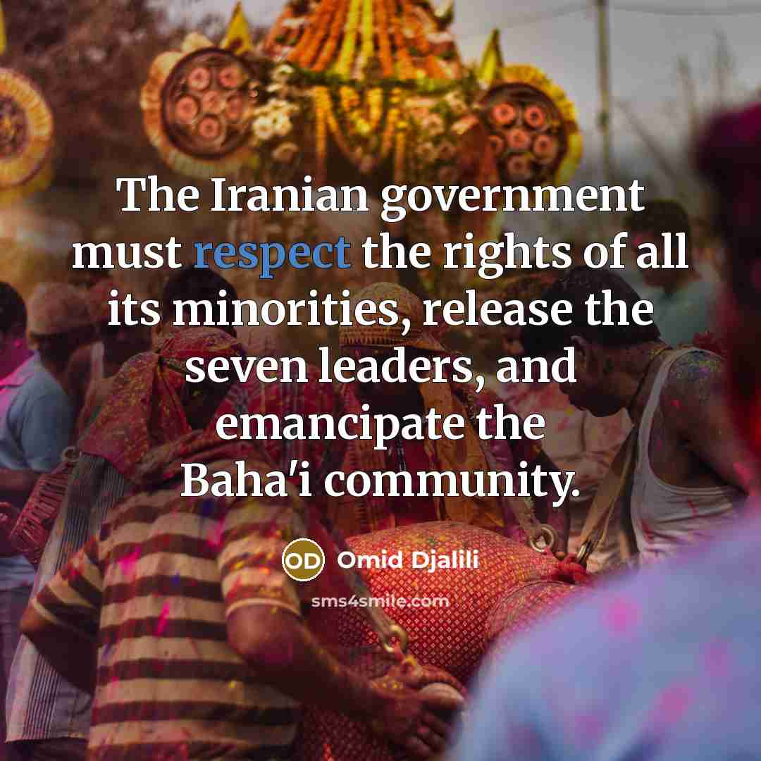 “The Iranian government must respect the rights of all its…” quote by Omid Djalili