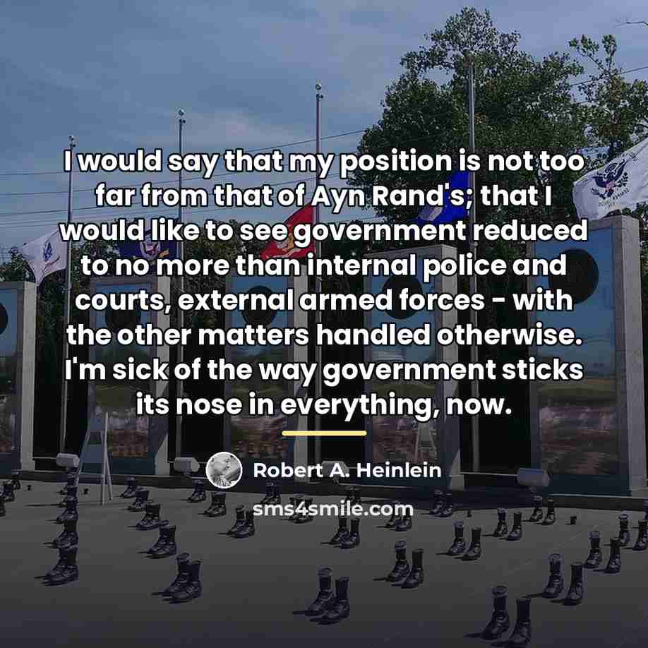 “I would say that my position is not too far…” quote by Robert A. Heinlein