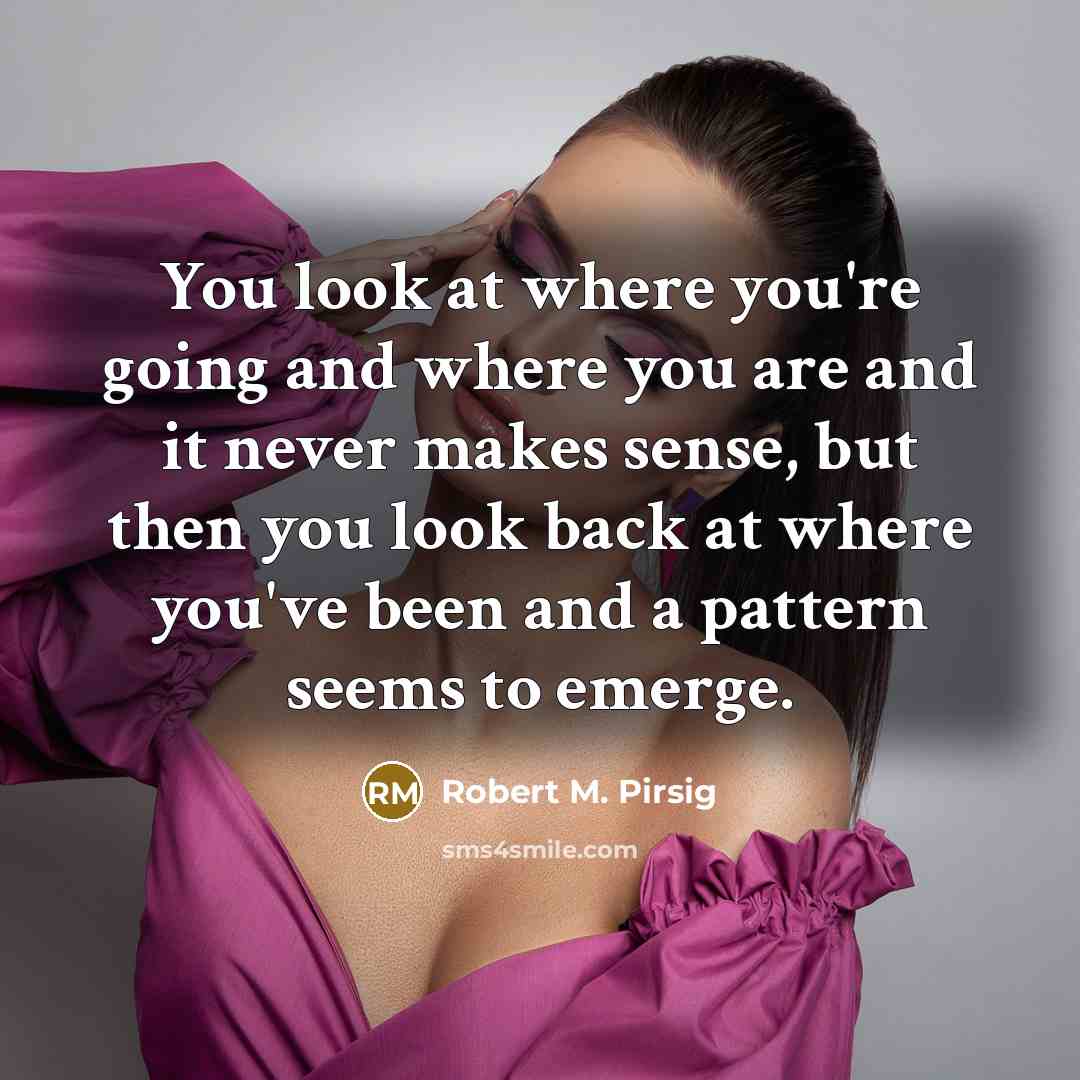 “You look at where you're going and where you are…” quote by Robert M. Pirsig