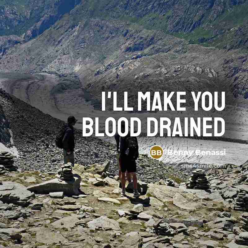 “I'll make you blood drained…” quote by Benny Benassi
