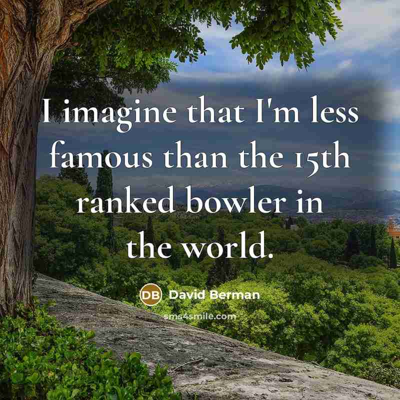 “I imagine that I'm less famous than the 15th ranked…” quote by David Berman