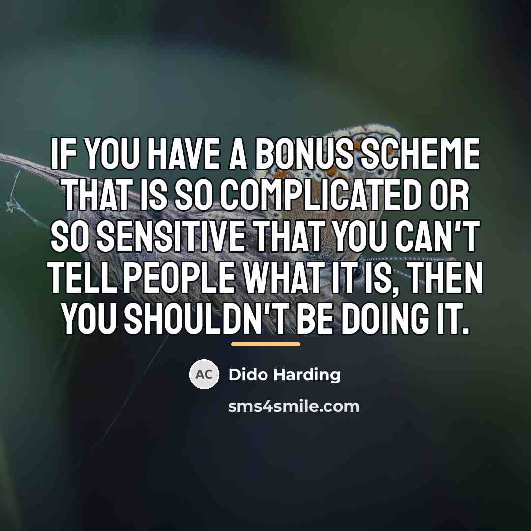 “If you have a bonus scheme that is so complicated…” quote by Dido Harding