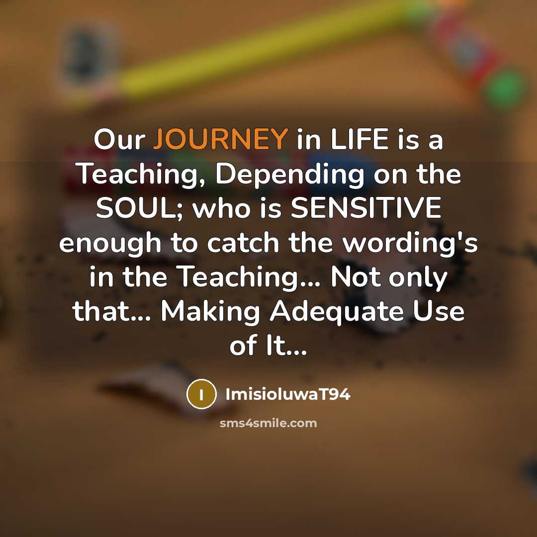 “Our JOURNEY in LIFE is a Teaching, Depending on the…” quote by ImisioluwaT94