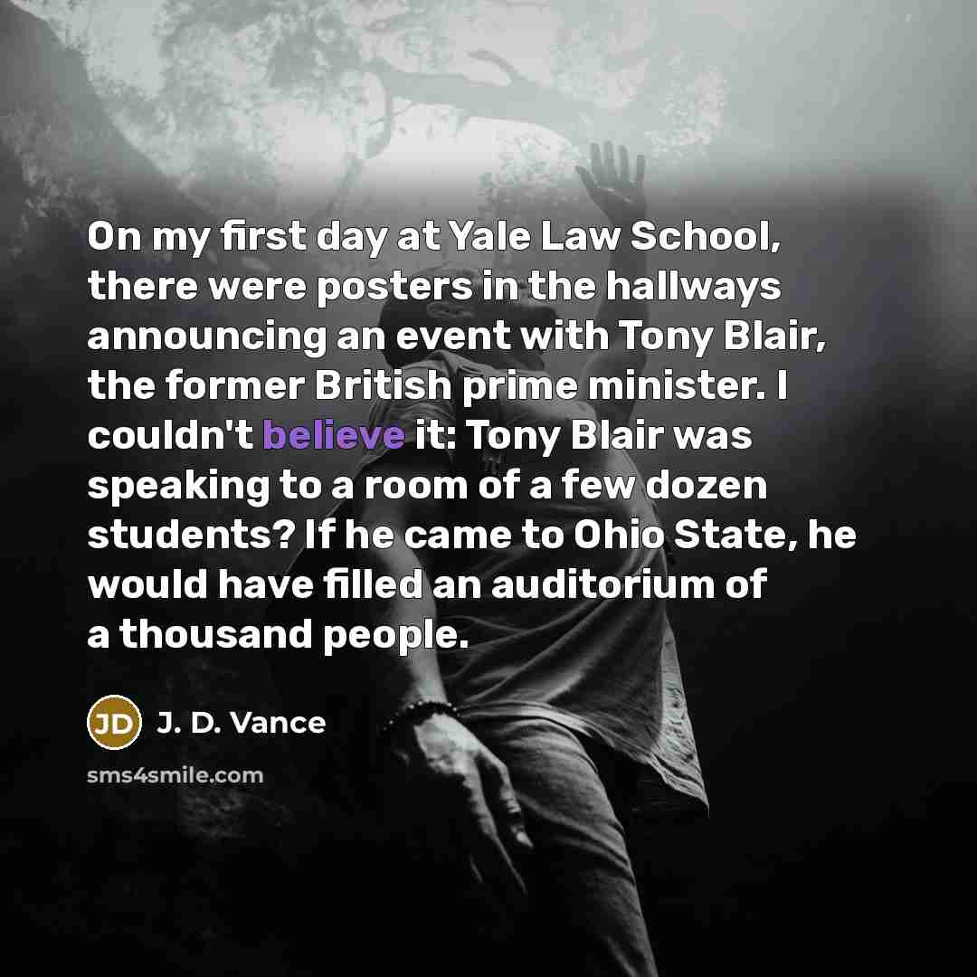 “On my first day at Yale Law School, there were…” quote by J. D. Vance