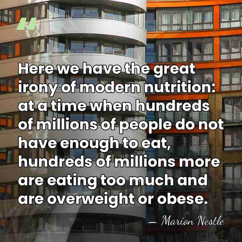 Here we have the great irony of modern nutrition: at a time&hellip; - Marion Nestle