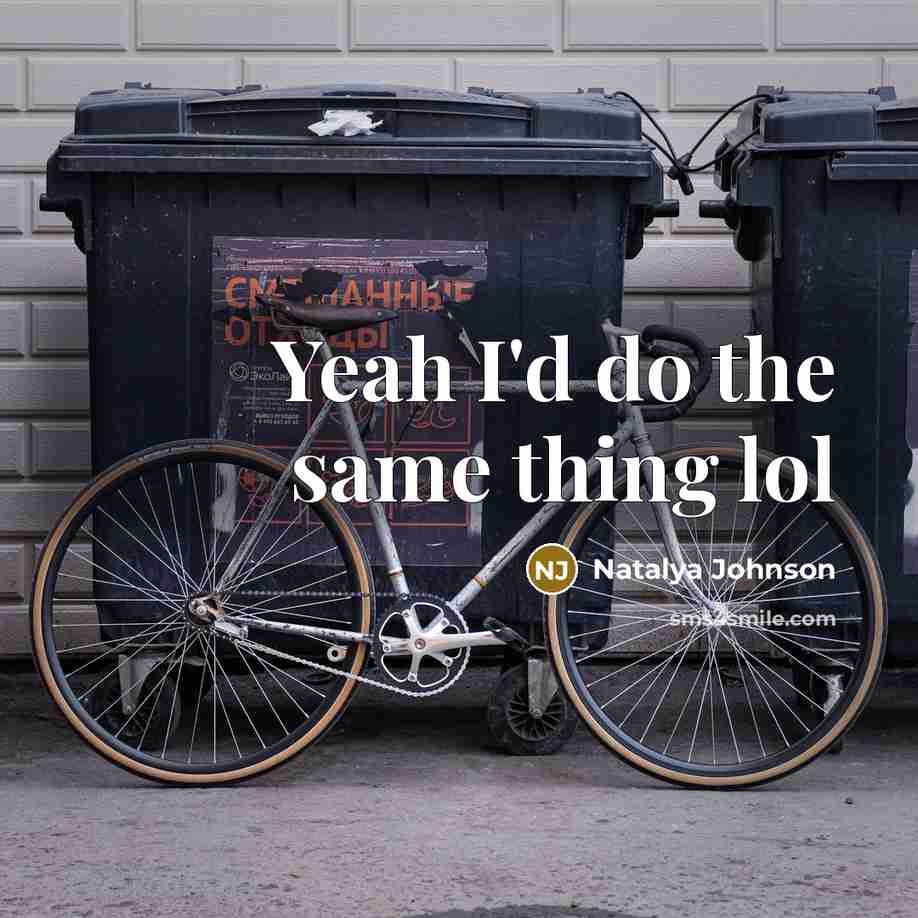 “Yeah I'd do the same thing lol…” quote by Natalya Johnson