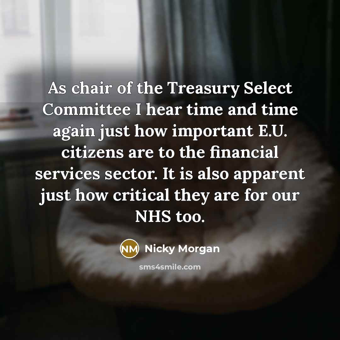“As chair of the Treasury Select Committee I hear time…” quote by Nicky Morgan