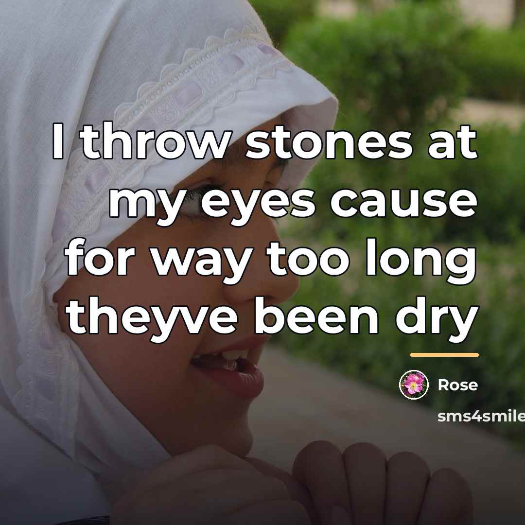 “I throw stones at my eyes cause for way too…” quote by Rose