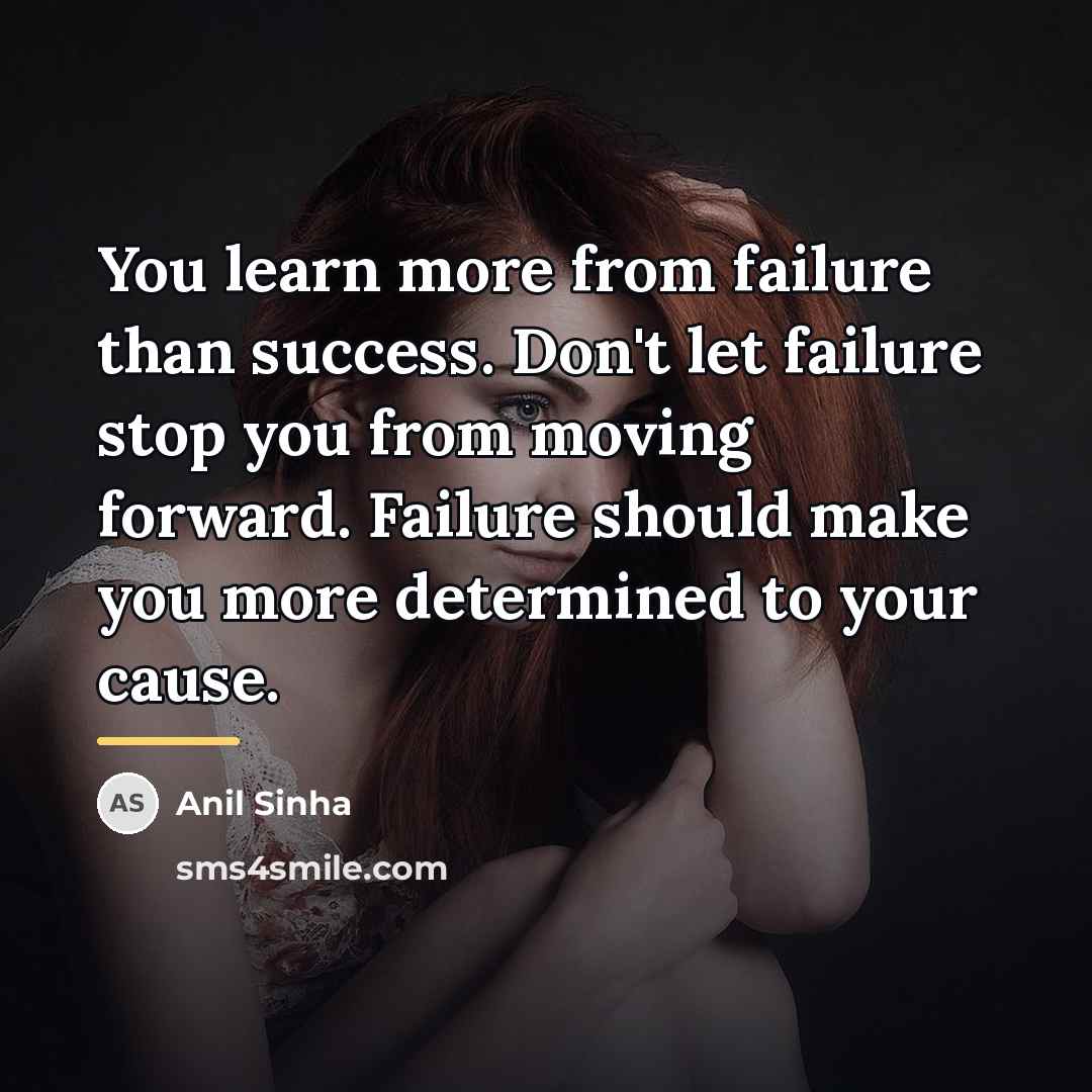 “You learn more from failure than success. Don't let failure…” quote by Anil Sinha