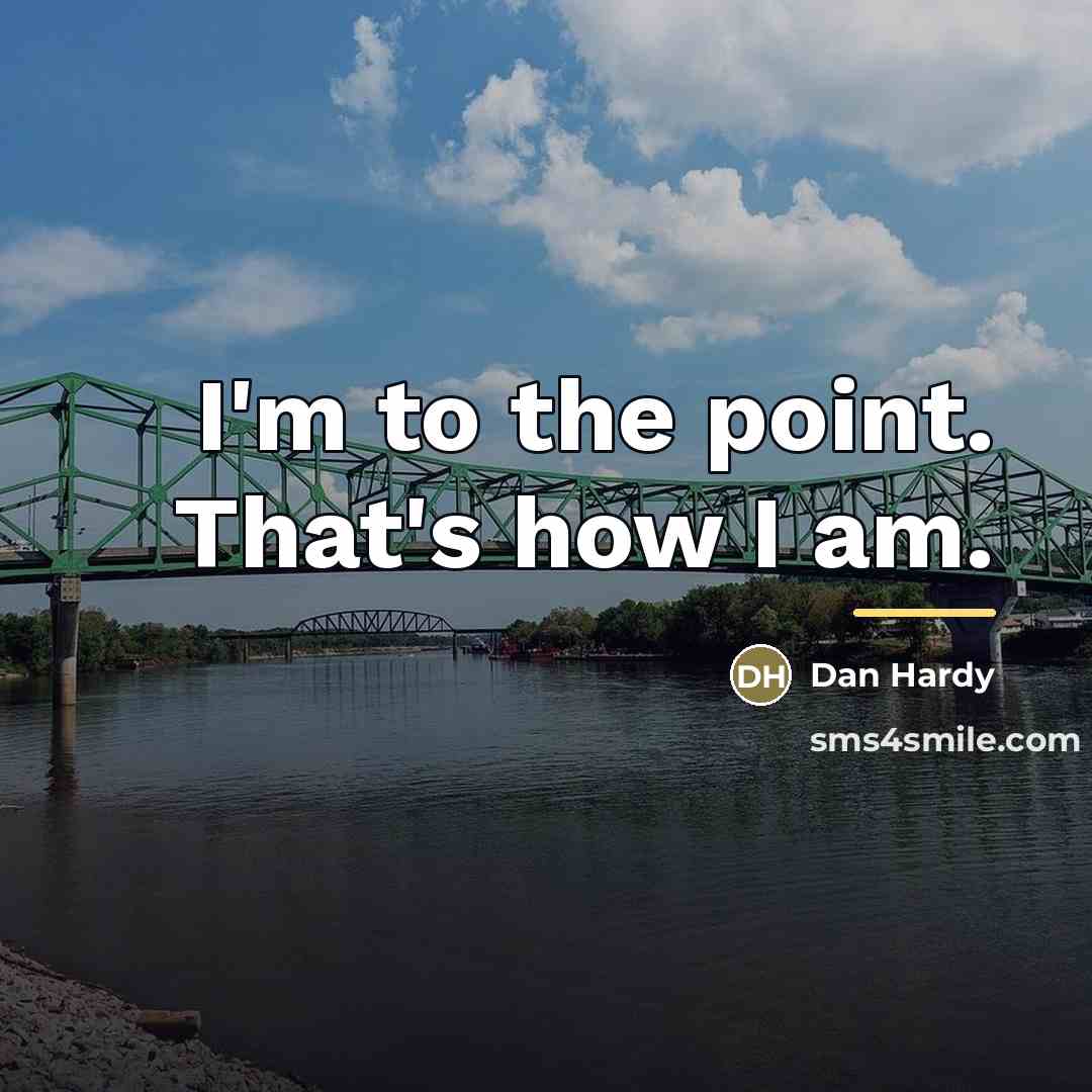 “I'm to the point. That's how I am.…” quote by Dan Hardy