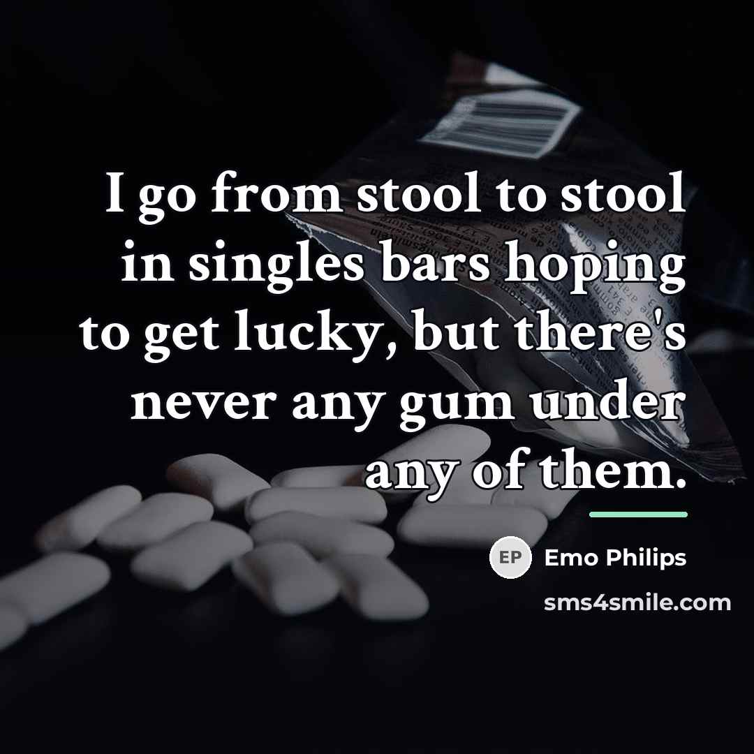“I go from stool to stool in singles bars hoping…” quote by Emo Philips