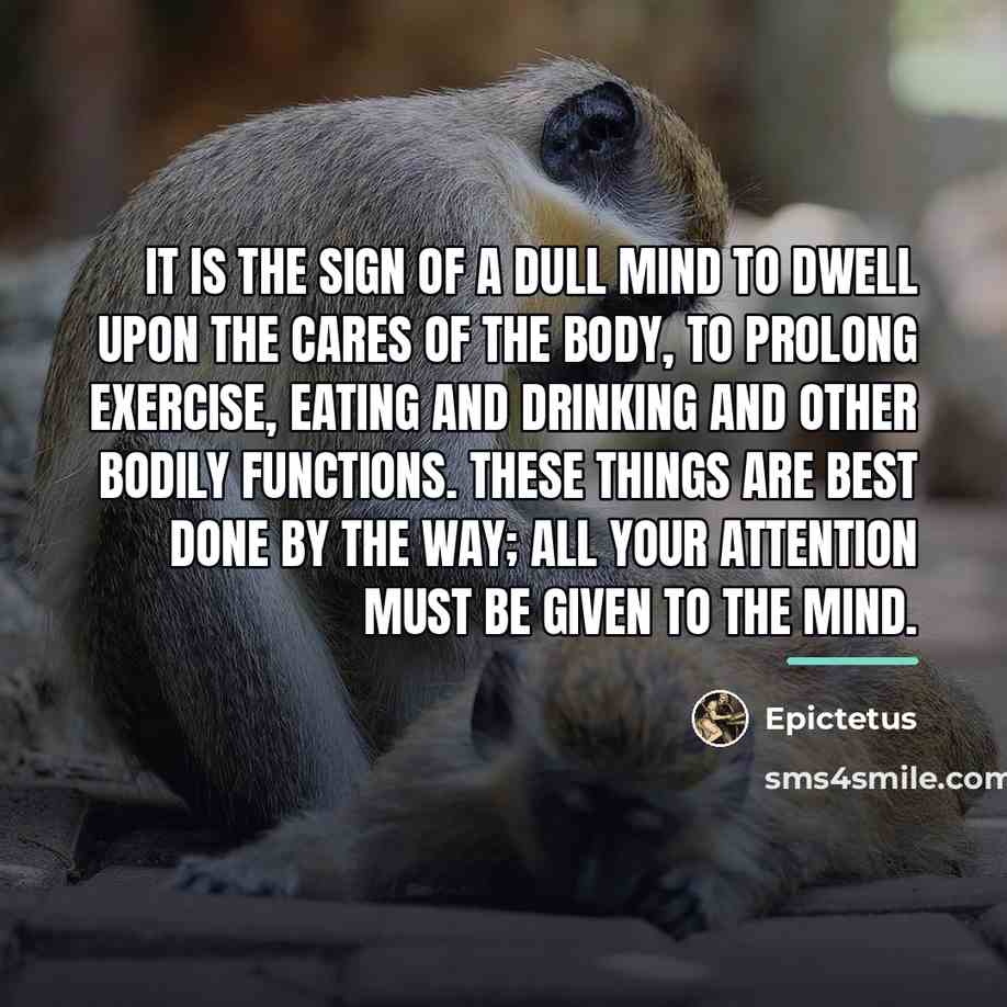 “It is the sign of a dull mind to dwell…” quote by Epictetus