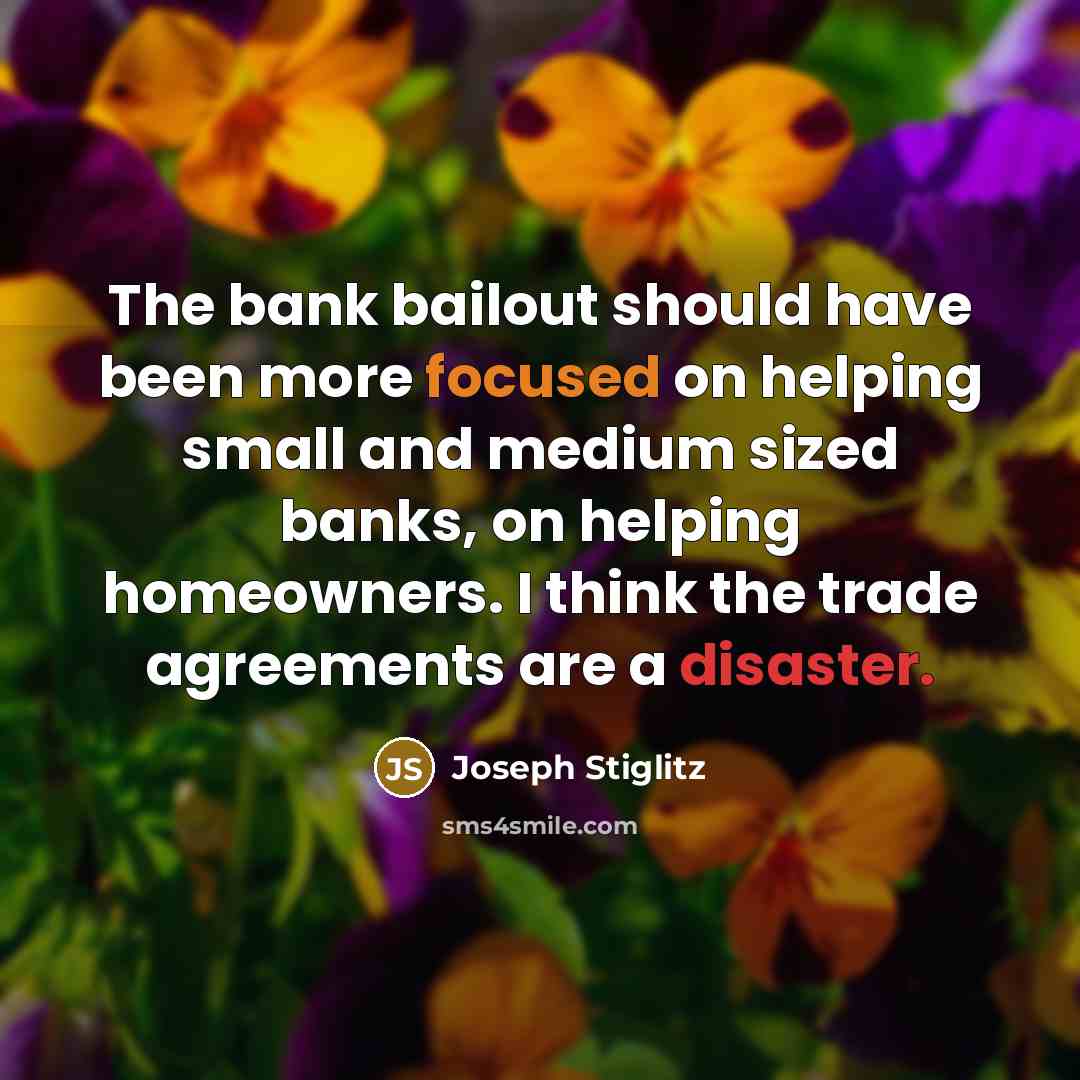 “The bank bailout should have been more focused on helping…” quote by Joseph Stiglitz