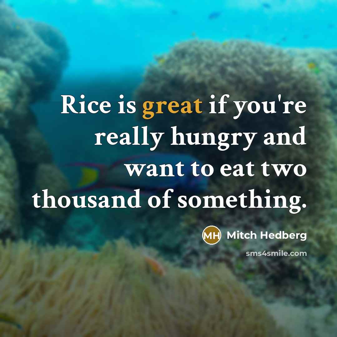 “Rice is great if you're really hungry and want to…” quote by Mitch Hedberg