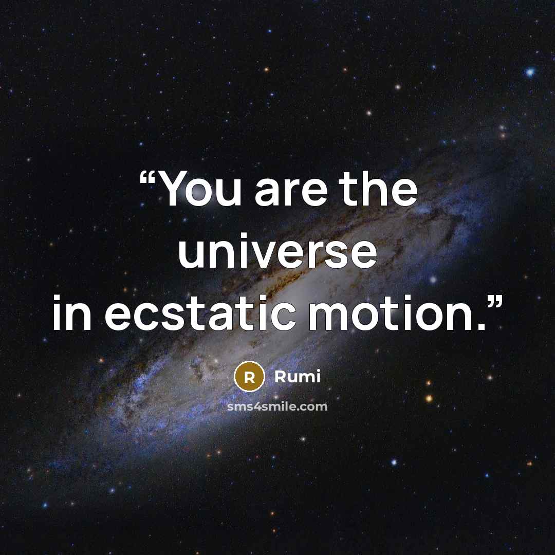 “You are the universe in ecstatic motion.” quote by Rumi