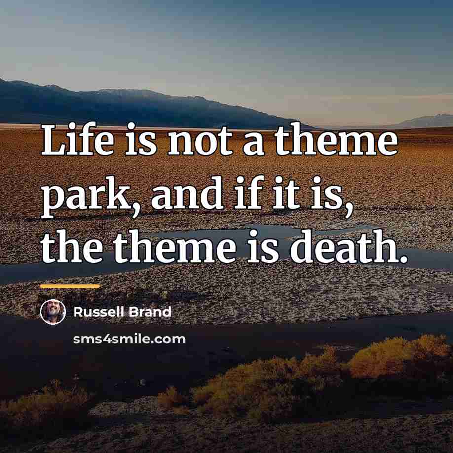“Life is not a theme park, and if it is,…” quote by Russell Brand