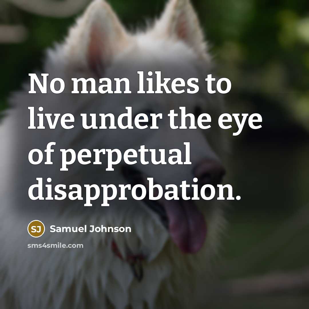 “No man likes to live under the eye of perpetual…” quote by Samuel Johnson
