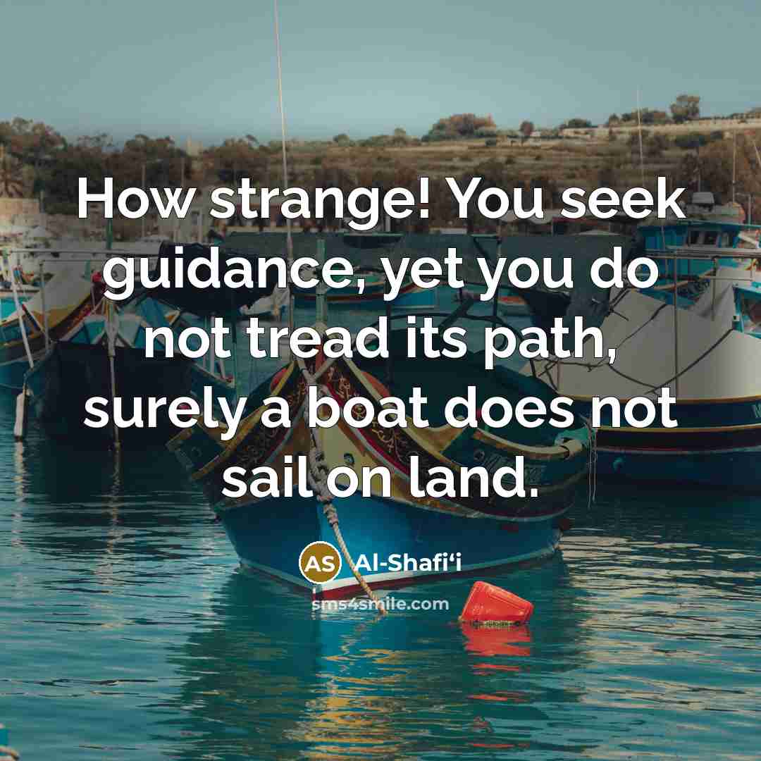“How strange! You seek guidance, yet you do not tread…” quote by Al-Shafi‘i