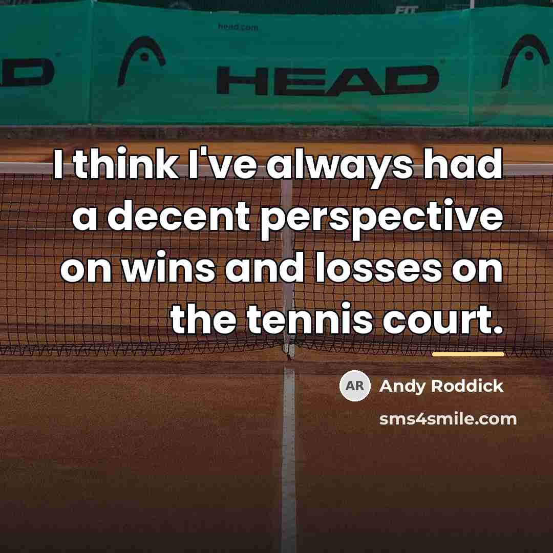 “I think I've always had a decent perspective on wins…” quote by Andy Roddick