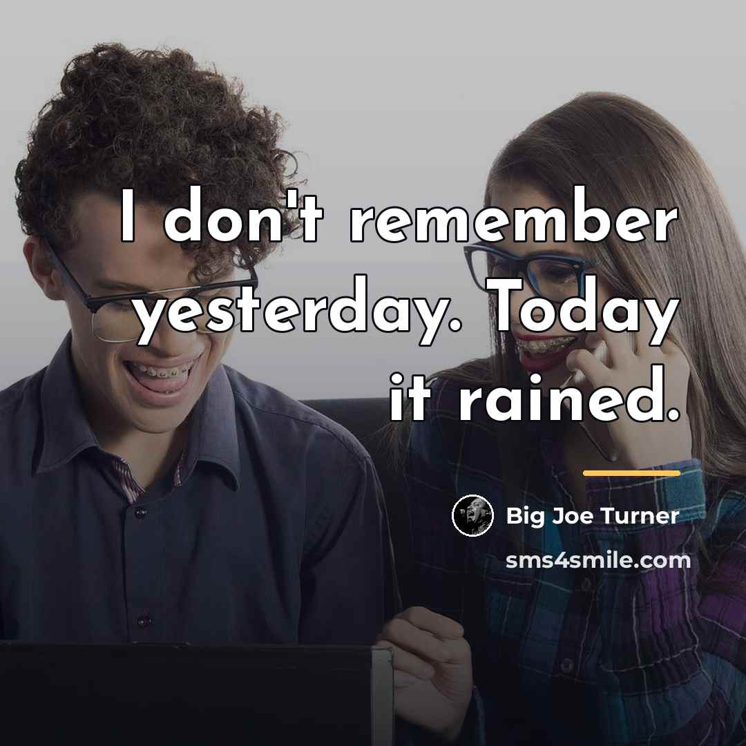 “I don't remember yesterday. Today it rained.…” quote by Big Joe Turner