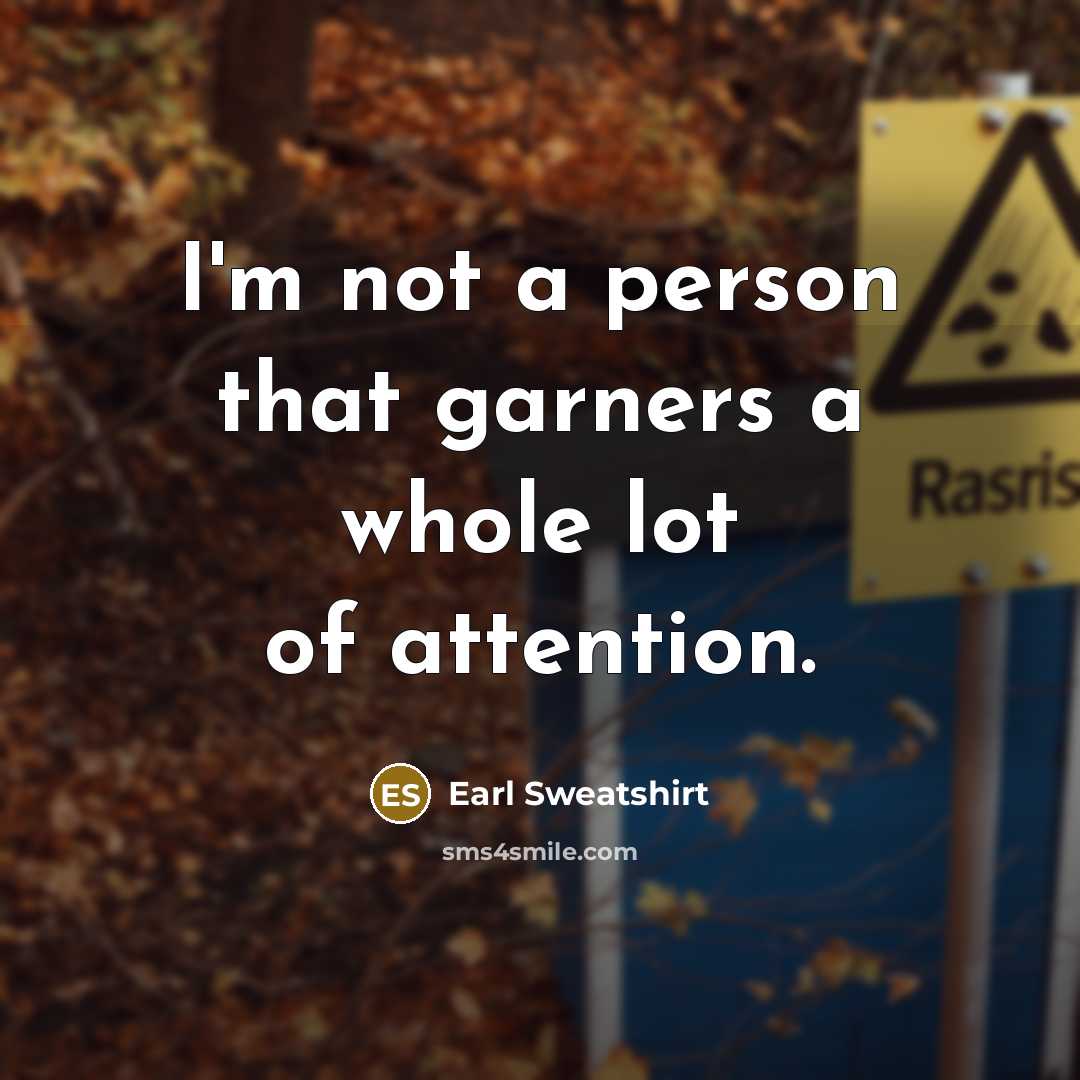 “I'm not a person that garners a whole lot of…” quote by Earl Sweatshirt