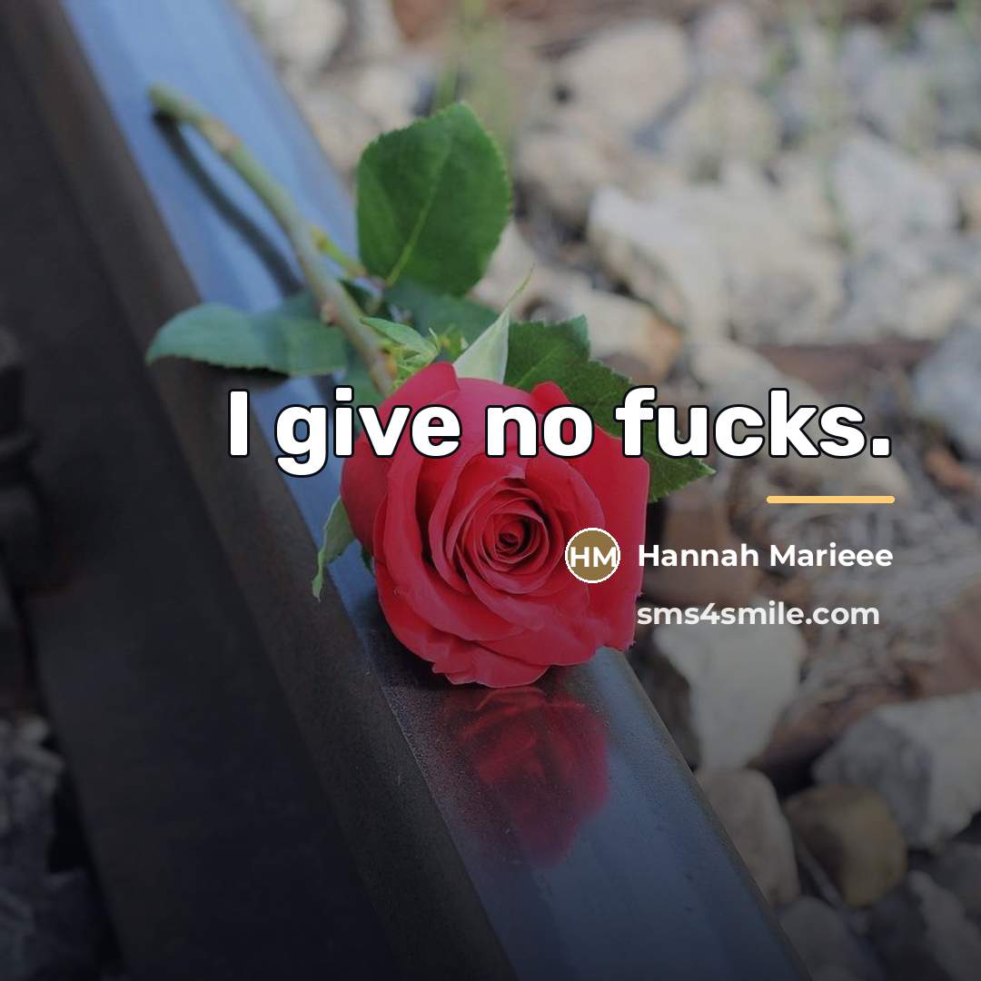“I give no fucks.…” quote by Hannah Marieee