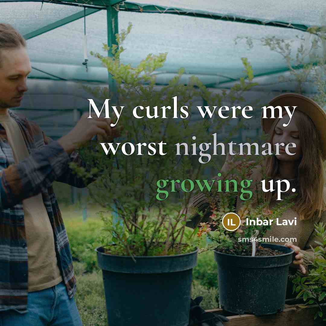 “My curls were my worst nightmare growing up.…” quote by Inbar Lavi