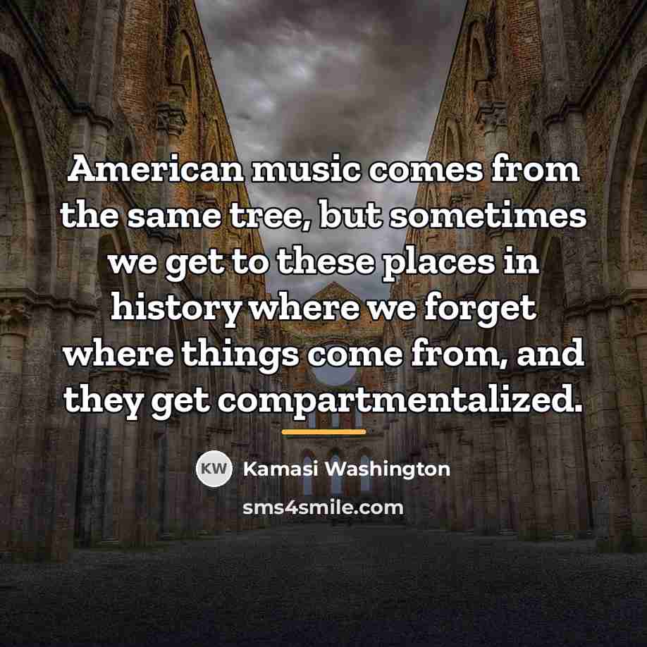 “American music comes from the same tree, but sometimes we…” quote by Kamasi Washington