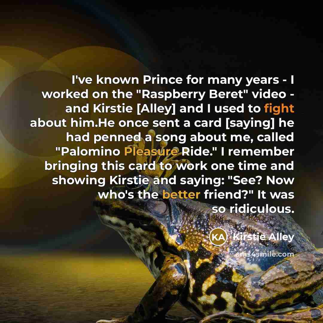“I've known Prince for many years - I worked on…” quote by Kirstie Alley