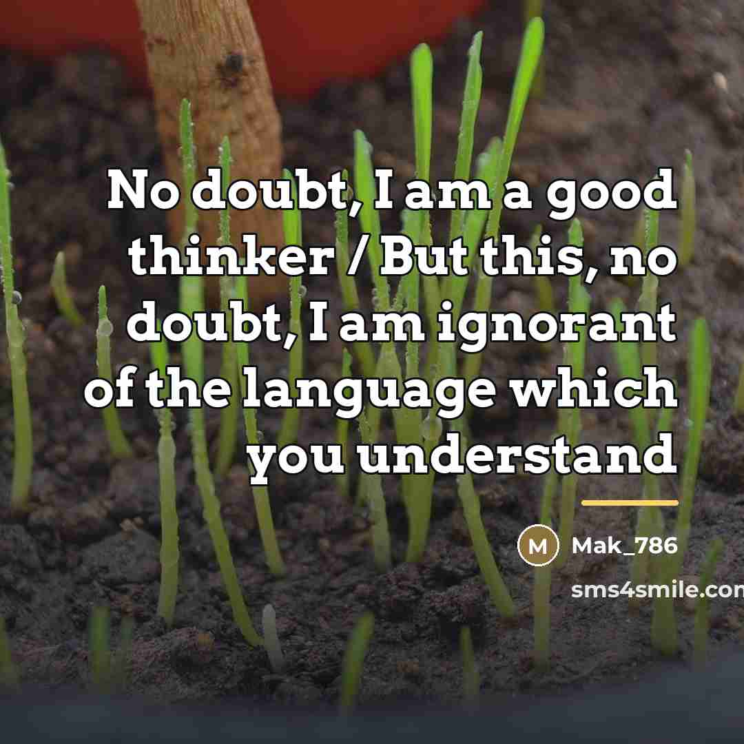 “No doubt, I am a good thinker / But this,…” quote by Mak_786