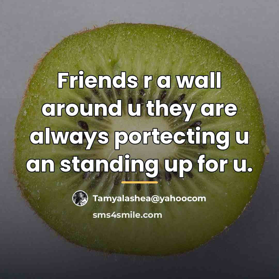 “Friends r a wall around u they are always portecting…” quote by Tamyalashea@yahoocom