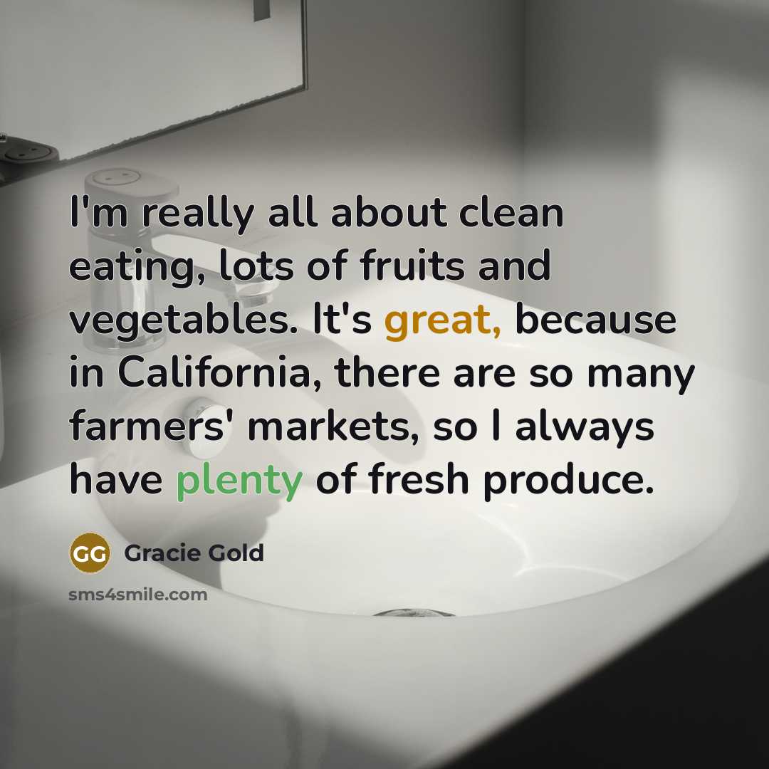 “I'm really all about clean eating, lots of fruits and…” quote by Gracie Gold