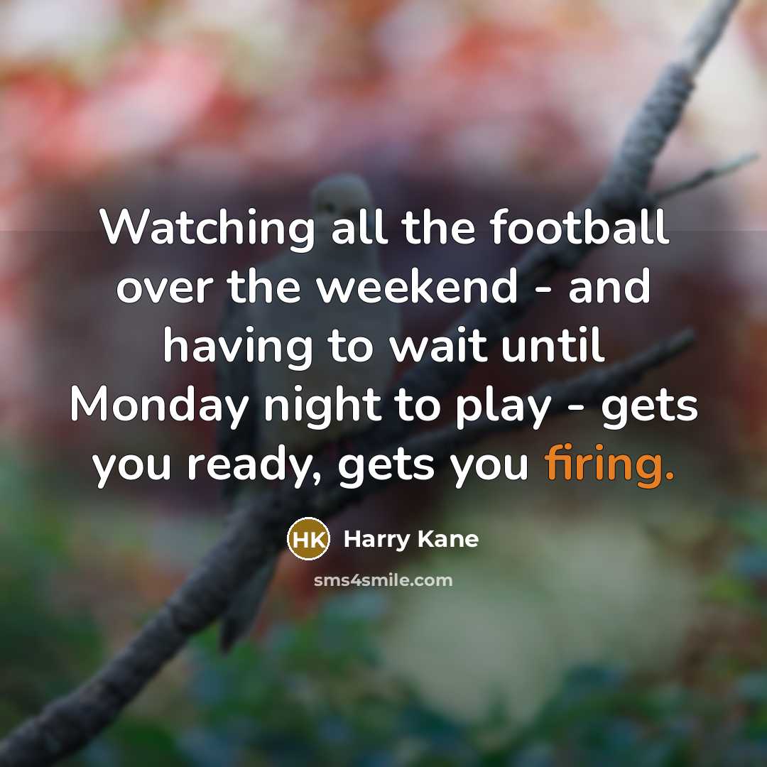 “Watching all the football over the weekend - and having…” quote by Harry Kane