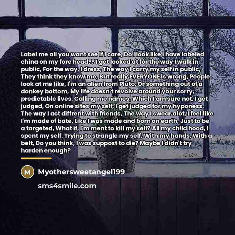 “Label me all you want see if I care, Do…” quote by Myothersweetangel199