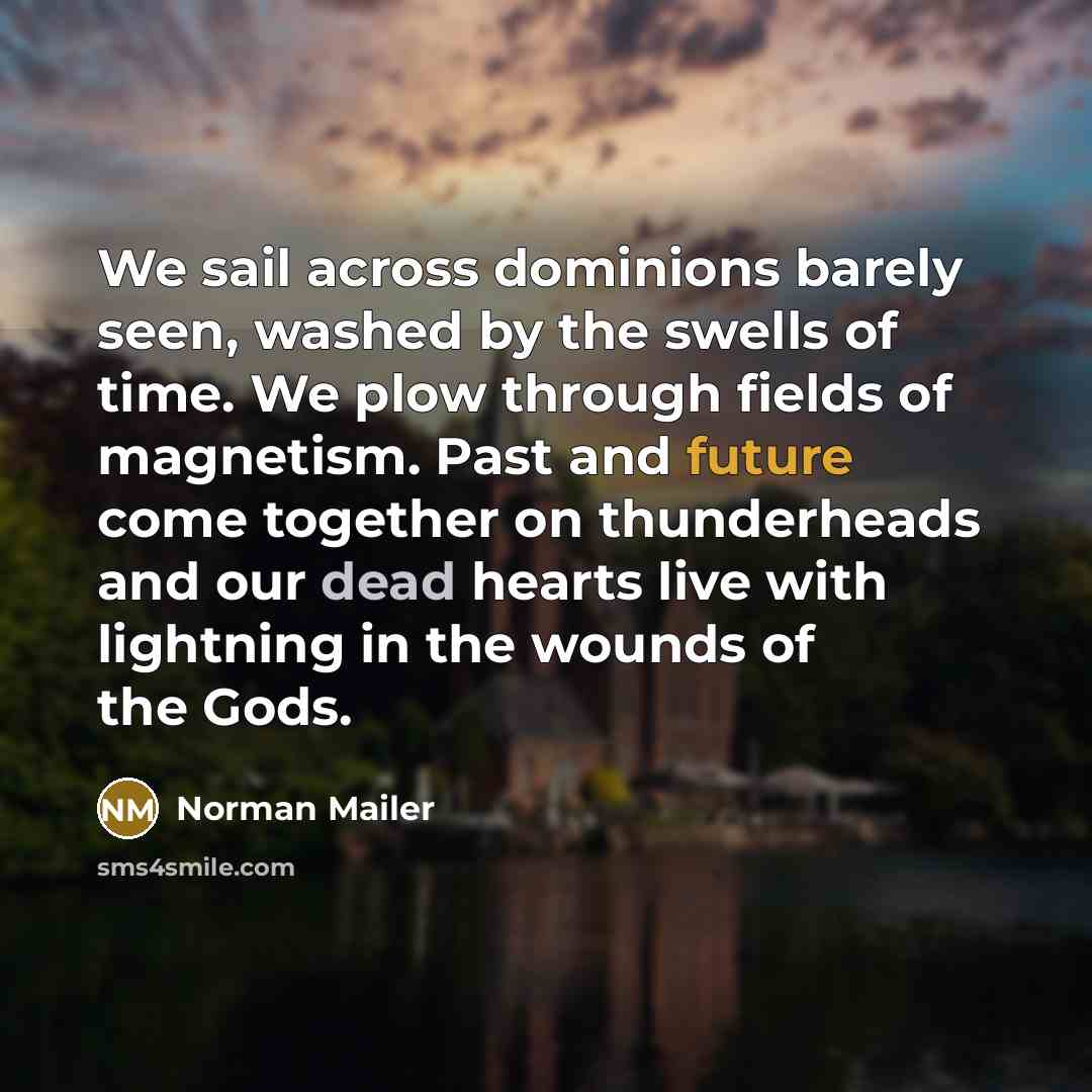 “We sail across dominions barely seen, washed by the swells…” quote by Norman Mailer