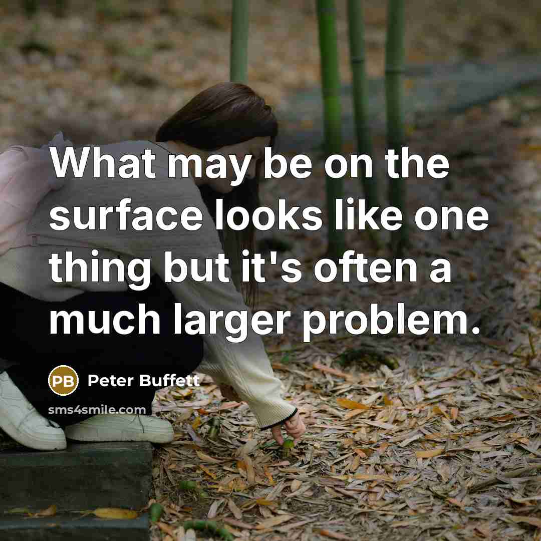 “What may be on the surface looks like one thing…” quote by Peter Buffett