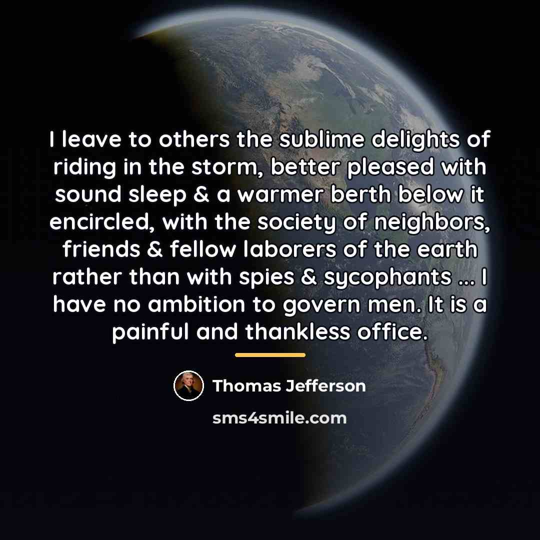 “I leave to others the sublime delights of riding in…” quote by Thomas Jefferson