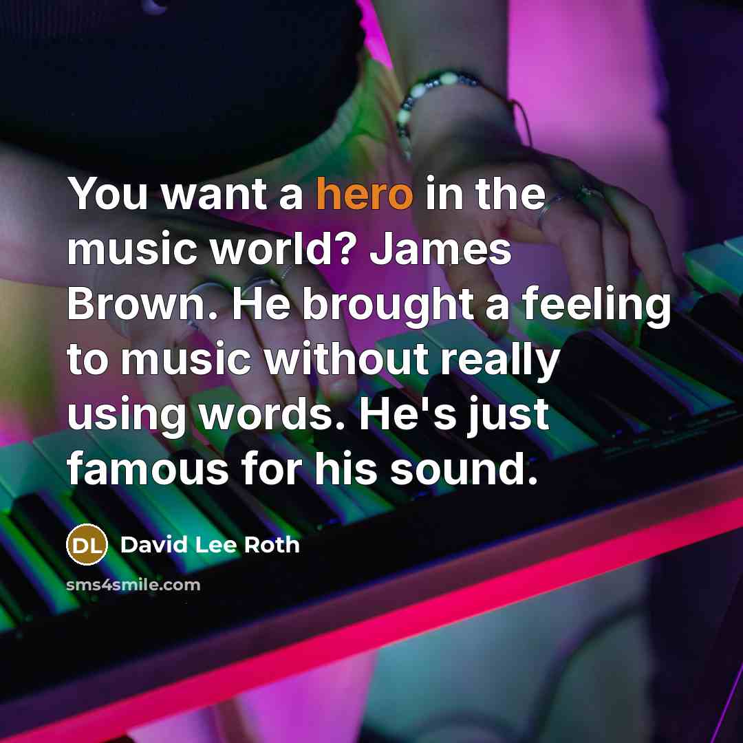 “You want a hero in the music world? James Brown.…” quote by David Lee Roth