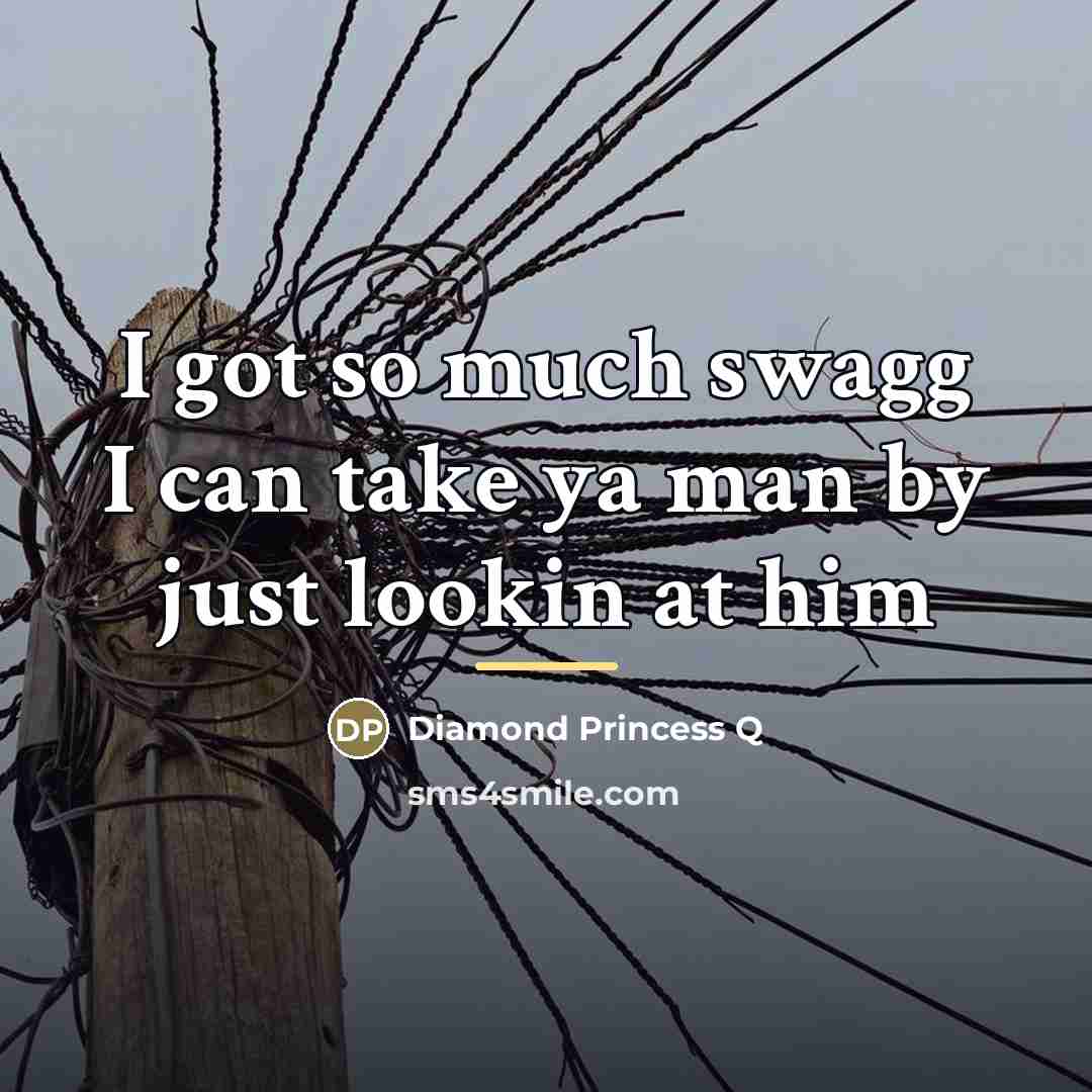 “I got so much swagg I can take ya man…” quote by Diamond Princess Q